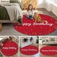 thumbnail image 6 of Round Area Rug 3ft,Colorful Happy Birthday Washable Carpet Non-Slip Runner Accent Rugs Indoor Floor Mat for Bedroom Living Room Decor,Red, 6 of 9