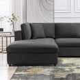 thumbnail image 2 of Mixoy Velvet Large L-Shaped Sectional Sofa with Back Cushion,6-Seater Convertible Modular Sofa and Couch,Oversized Sleeper Sofa Couch Bed for Living Room ( Dark Grey）, 2 of 6