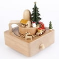 thumbnail image 1 of Decoración Caja de música con manivela de madera Retro, regalo de cumpleaños para niños, adornos Original, 1 of 5