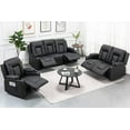 thumbnail image 5 of COMHOMA Recline Chair Set，Furniture 3PC Bonded Leather Recliner Set Living Room Set, Sofa, Recline Chair with massger(Black,Living Room Set 3+2+1), 5 of 9