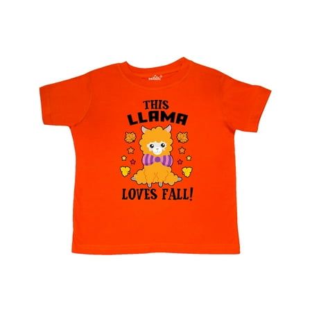

Inktastic Cute This Llama Loves Fall with Leaves and Stars Gift Toddler Boy or Toddler Girl T-Shirt