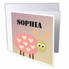 3dRose Sophia ladybug name personalized cute kids art, Greeting Cards, 6 x 6 inches, set of 12