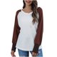 thumbnail image 2 of Puntoco moda mujer Casual manga larga cuello redondo Patchwork señoras tops sudaderas Puntoco Puntoco-6068, 2 of 6