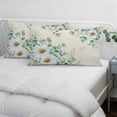 thumbnail image 3 of Spring Floral Pillow Covers, Linen Long Throw Pillow Case, Daisy Eucalyptus Leaves Watercolor Rustic Holiday Pillow Protector Decorative Cushion Cover for Living Room/Bedroom 12" x 20", 3 of 8
