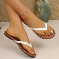thumbnail image 5 of Summer Sandals, Wide Width Shoes for Women, Flip Flops, Women Flat Sandals, Beach Sandals, Flip Flops for Women | Vacation Beach Essentials | Casual Women Footwear Sandals With Wide Widths, White 7.5, 5 of 6
