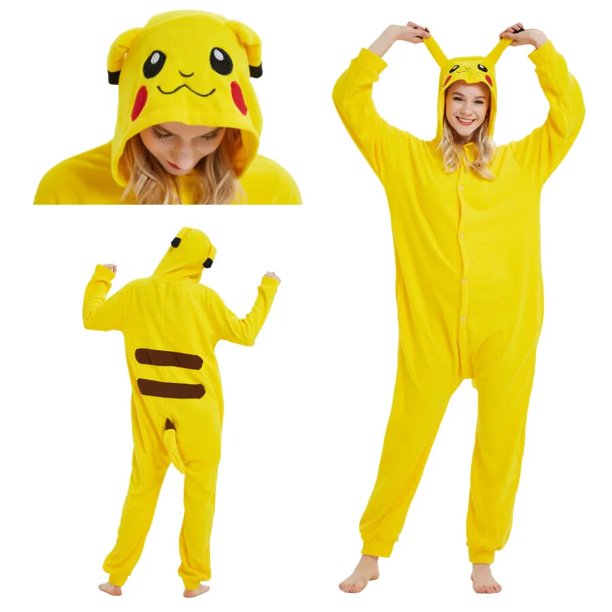 Pokemon Cartoon Pet Elf Collection Pikachu Gengar Snorlax Psyduck Body para adultos, ropa de casa, ropa de dormir de felpa de Navidad, rendimiento