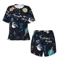 thumbnail image 4 of Picia Space Pajamas Sets for Women Soft Short-Sleeved Pjs with Lounge Shorts Two Piece Sleepwear-3X-Large, 4 of 9