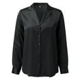 thumbnail image 6 of Summer Tops for Women, Womens Tops, Stylish Women's Button Down Satin Shirts Long Sleeve Roll Up Boyfriend Style Casual Work Blouses for Everyday Wear, 6 of 6