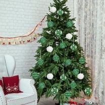 Christmas Decorations Christmas Ball Ornaments 12 Piece 2.76inch Red/Green/White/Pink Flocked Christmas Balls Shatterproof Assorted Hanging Tree Ball Decorations for Home Party Holiday Decor