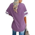 thumbnail image 2 of Anbech Shoulder Drop Shirt for Women Oversized Tshirt V Neck Casual Solid Loose Fit Short Sleeve Top, 2 of 3