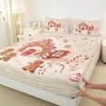 thumbnail image 3 of Homewish Winter Gingerbread Man Queen Sheet Sets, Merry Christmas Flat Sheet, Teens Kids Boys Girls Queen Fitted Sheet, Luxury Bedroom Decor, 4-Piece, 3 of 7