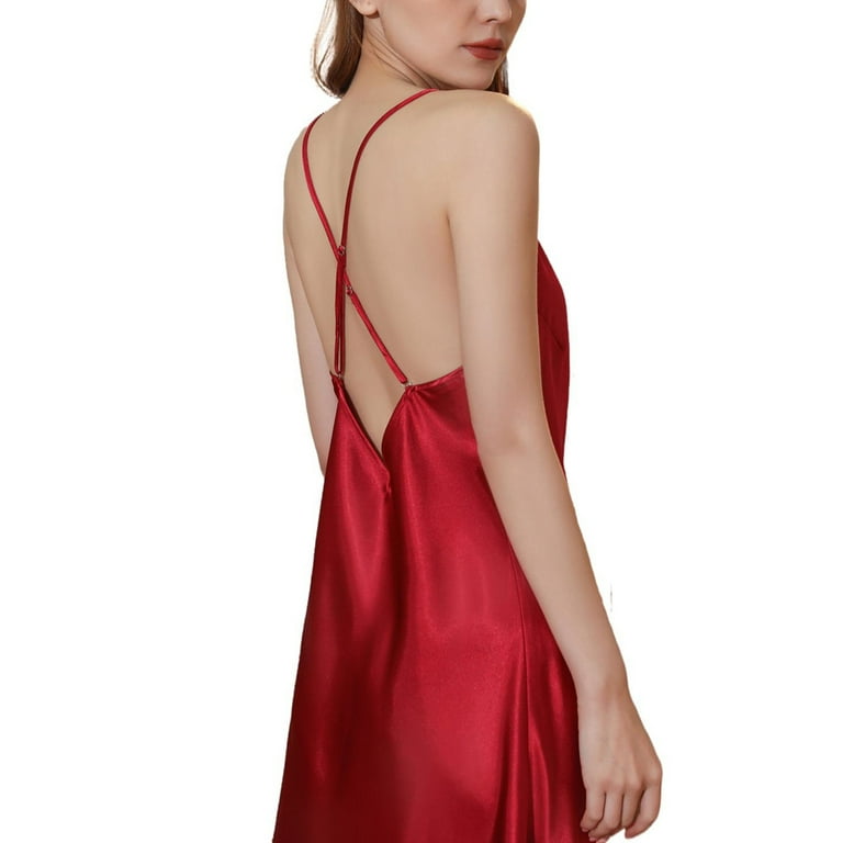 Red silk nightie sale