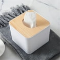 thumbnail image 2 of Plastic Tissue Holder,Removable Wood Cover Plastic Plastic Tissue Box Tissue Box True Excellence, 2 of 2