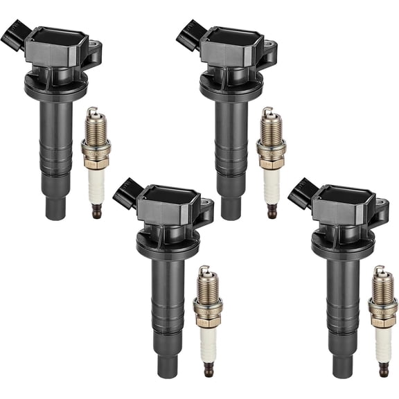 BDFHYK Ignition Coil Pack UF247 and Iridium Spark Plugs 4503 Compatible with Chevy Prizm Pontiac Vibe Toyota Celica Corolla MR2 Spyder Matrix 1.8L L4, Sets of 4