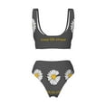 thumbnail image 6 of Rocae Keep Life Simple Daisy Flower for Bikini Set for Women Two Piece Sexy High Swimsuits Split Crossover Bikini Medium, 6 of 9