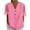 Pink, variant on Uaswgudfs Split Sleeve Women's Blouses​ - V-Neck Button Front & Cotton Blend Short Sleeve for Trendy Summer Comfort