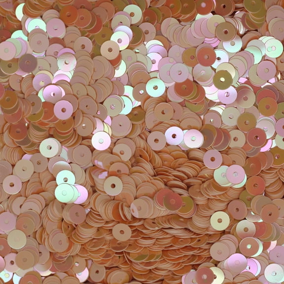 Peach Sequins 5mm Opaque Rainbow Iris Made in USA