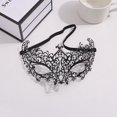 thumbnail image 1 of Máscara de mascarada con corte láser de metal para mujer, fiesta veneciana, media cara, máscara de diamante de metal negro, fiesta de bola de 17*12cm, 1 of 5