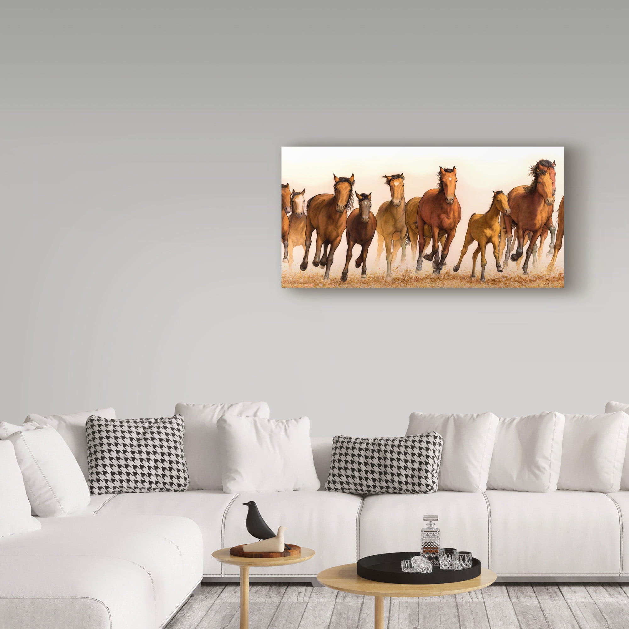 Trademark Fine Art 'Running Horses Group' Canvas Art by James W. Johnson