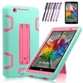 thumbnail image 1 of Mignova Heavy Duty rugged impact Hybrid Case with Build In Kickstand Protective Case For LG G Pad X 8.0 / LG GPad III 3 8.0 Inch Tablet + Screen Protector Film and stylus pen (Blue / Pink), 1 of 7