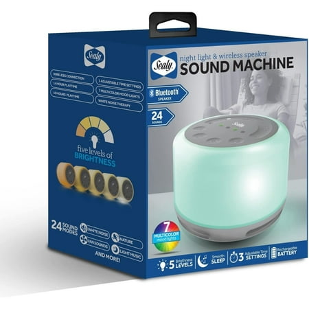 Sealy - Night Light and Wireless Speaker Sound Machine - White