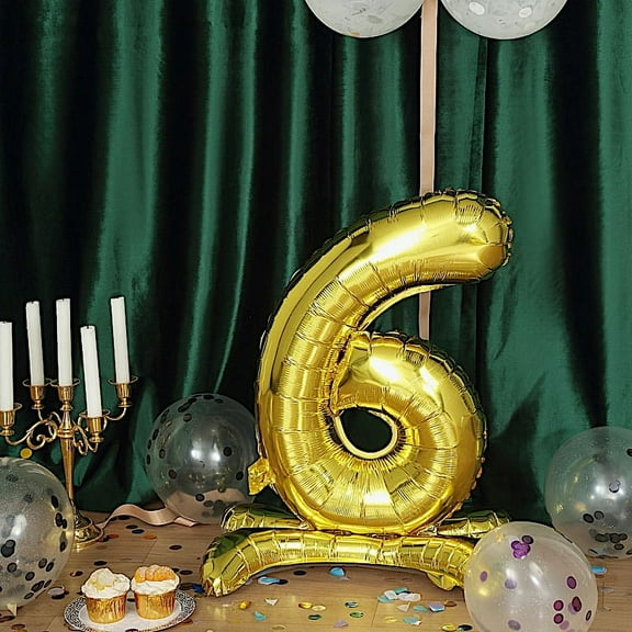 BalsaCircle 27" Gold Number 6 Mylar Foil Plain Standing Balloons Birthday Party Decorations