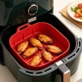 thumbnail image 6 of JHyouerji Silicone Air Fryer Liner Baking Tray Red Food Grade Non Stick Reusable Oven Microwave Pizza Cake Bakeware Foldable Storage Kitchen Accessory, 6 of 6
