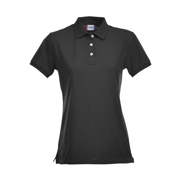 Clique - Polo Premium de Elástico para Mujer (Negro)