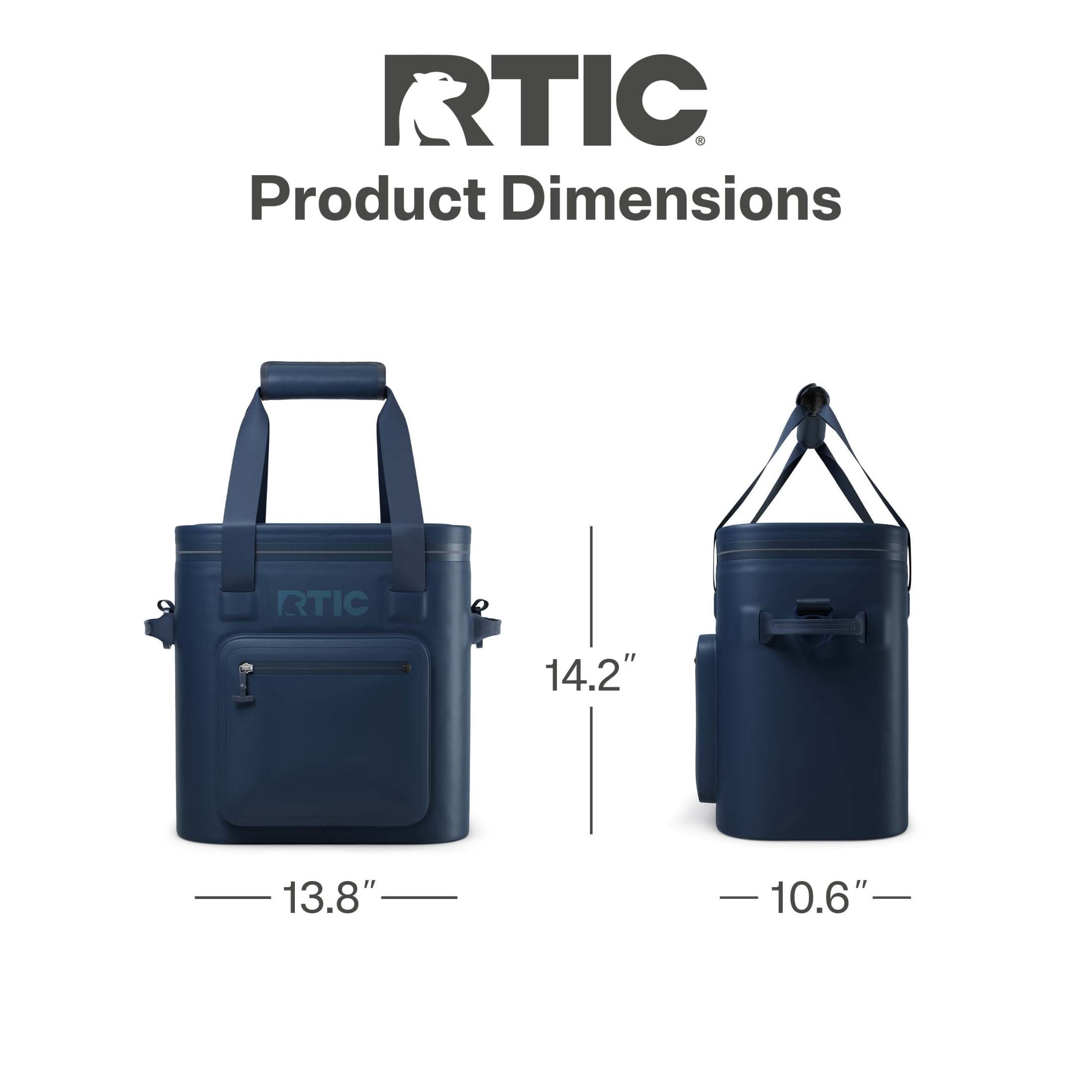 RTIC 20 Can Ultra-Tough Soft Cooler Pro, Leakproof Cooler, Waterproof Zipper, Navy