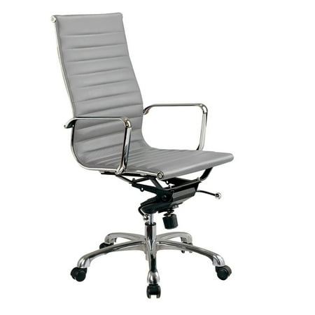 UPC: 0192551902879 | Elle 20 Inch High Back Swivel Office Chair  Rolling Wheels  Light Gray  Saltoro Sherpi