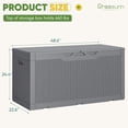 thumbnail image 7 of Outdoor Storage Box 100 Gallon Storage Bin with Lid for Patio Furniture, Garden Tools, Pool Supplies, Lockable, Waterproof and UV Resistant, Gray, 7 of 7