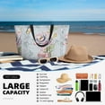 thumbnail image 5 of Wukai Vintage Rose Print Zipper Bag,large Beach Tote Bag,Waterproof Sandproof Bag,Grocery and Picnic Tote Travel Bag, 5 of 5