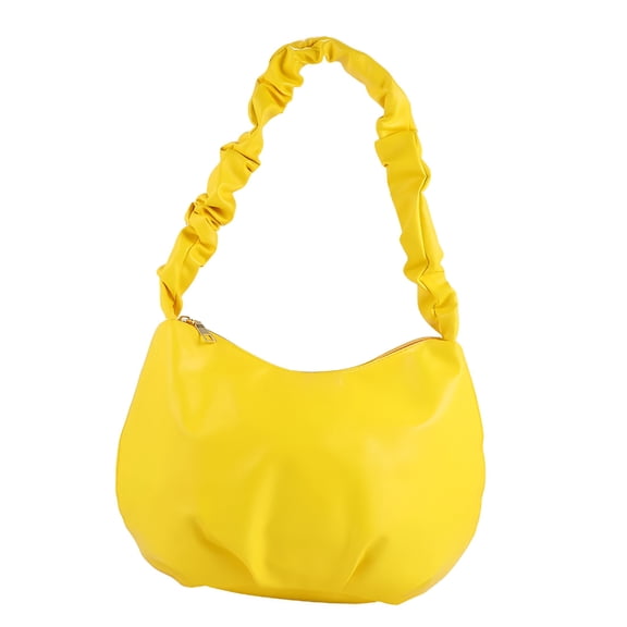 GASTROPOD Yellow Pu Women'S Handbag Versatile Zipper Tote for Storage Lightweight High Capacity Size 12.5 X 10.5 X 5.5 Inches