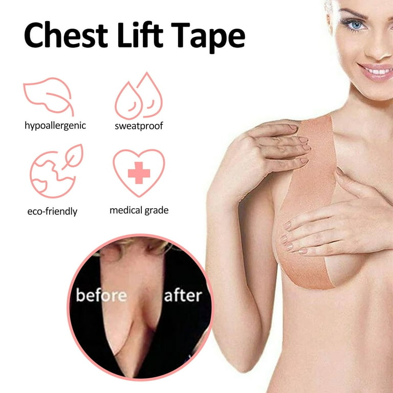 Uteam Invisible Chest Lift Tape Breathable Waterproof Body Tape type  Anti-Sagging Self-Adhesive Breast Sports Tapes L