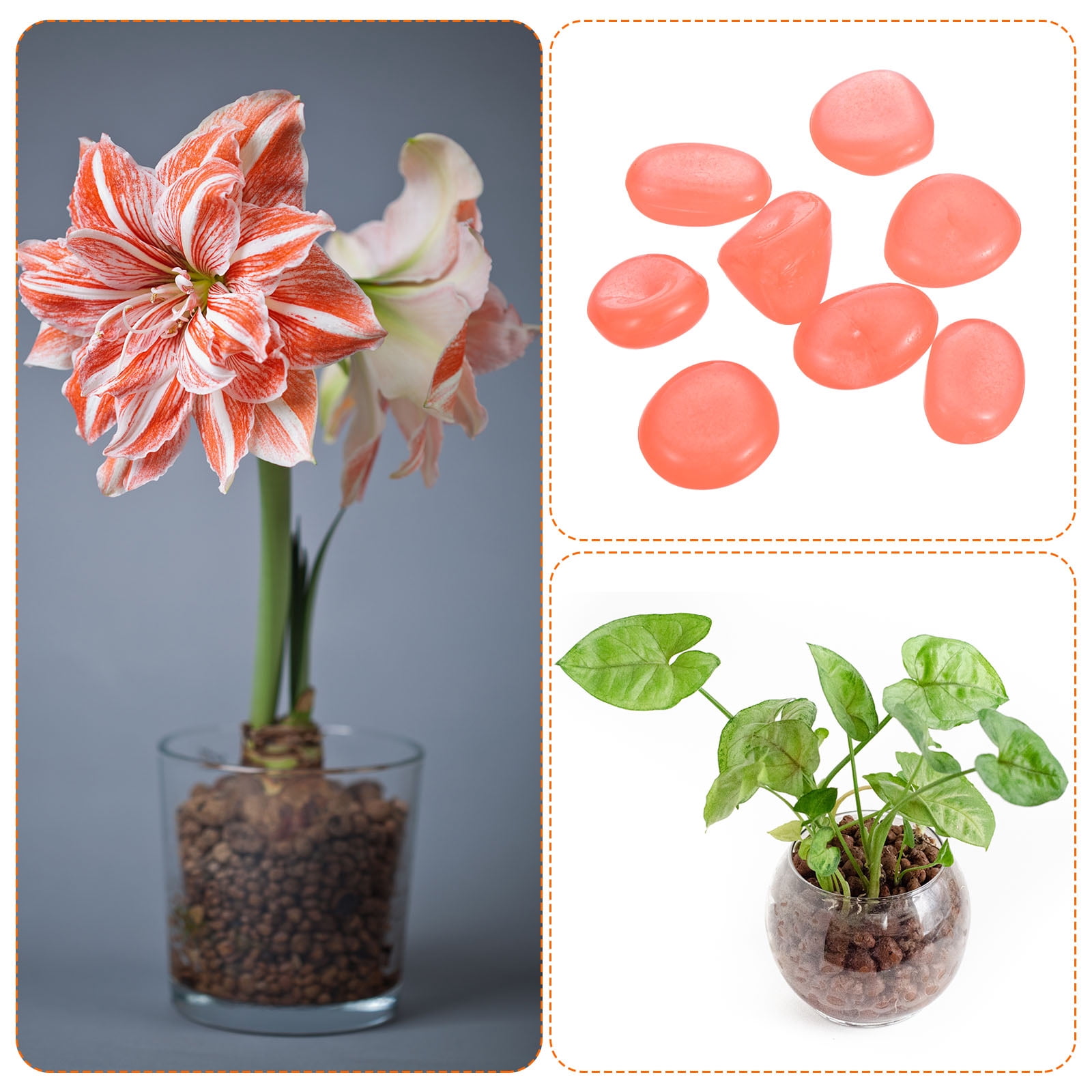 Unique Bargains Glow Rocks Decoration in the Dark Luminous Stones Orange