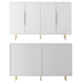thumbnail image 6 of HIUU White Fluted Buffet Cabinet with Storage - 4 Cabinets and Spacious Table Top, Modern Cabinet for Living Room., 6 of 9