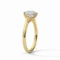 thumbnail image 3 of Unique Four-Prong Round Cut Real Moissanite Solitaire Ring in 14K Gold Plated Sterling Silver, 3 of 3