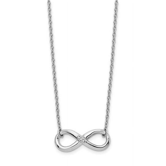 Primal Silver Sterling Silver Infinity Diamond Pendant with Necklace