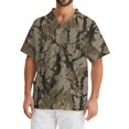 thumbnail image 5 of Domuza Scrub Tops Men Plus Size V-Neck Short Sleeve Working Uniform Camo Print Stretch Tshirts Comfort Soft Nurse Top with Pockets Camel XL, 5 of 5