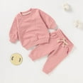 thumbnail image 2 of Girls' Clothing Sets Long Sleeve Crewneck Pink Casual Sweatsuits Pullover Jogging Pants 2 Pcs Winter Clothes 4-5 Years Boys Clothes Boys Girls Fashion, 2 of 4