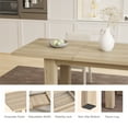thumbnail image 5 of Veanerwood 55"- 78" Extendable Rectangle Dining Room Table for 6-10 Person,Modern Kitchen Table with 4 Sturdy Wooden Legs,Perfect for Small Space, Beige, 5 of 10