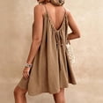 thumbnail image 5 of Asgosdo Women Summer Dresses Cotton Sleeveless Pleated Open Back Drawstring Loose Fit Casual Midi Dress, 5 of 5
