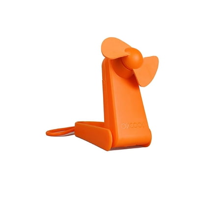 - O2COOL Personal Battery Pocket and Table Desk Fan - Carabiner Clip - Flip Down Stand - Quiet - Foam Blades - Orange