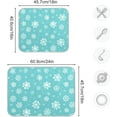 thumbnail image 3 of Winter Snowflake Turquoise Dish Drying Mat for Kitchen Countertop 16x18 Christmas Snow Aqua Xmas Small Drying Mat Reusable Quick Dry Dish Sink Mats Easy Clean Decorative Essentials, 3 of 7