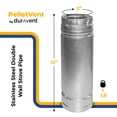 thumbnail image 2 of DuraVent PelletVent Double Wall Straight Stove Pipe, 12" L x 3" Diameter, 2 of 7