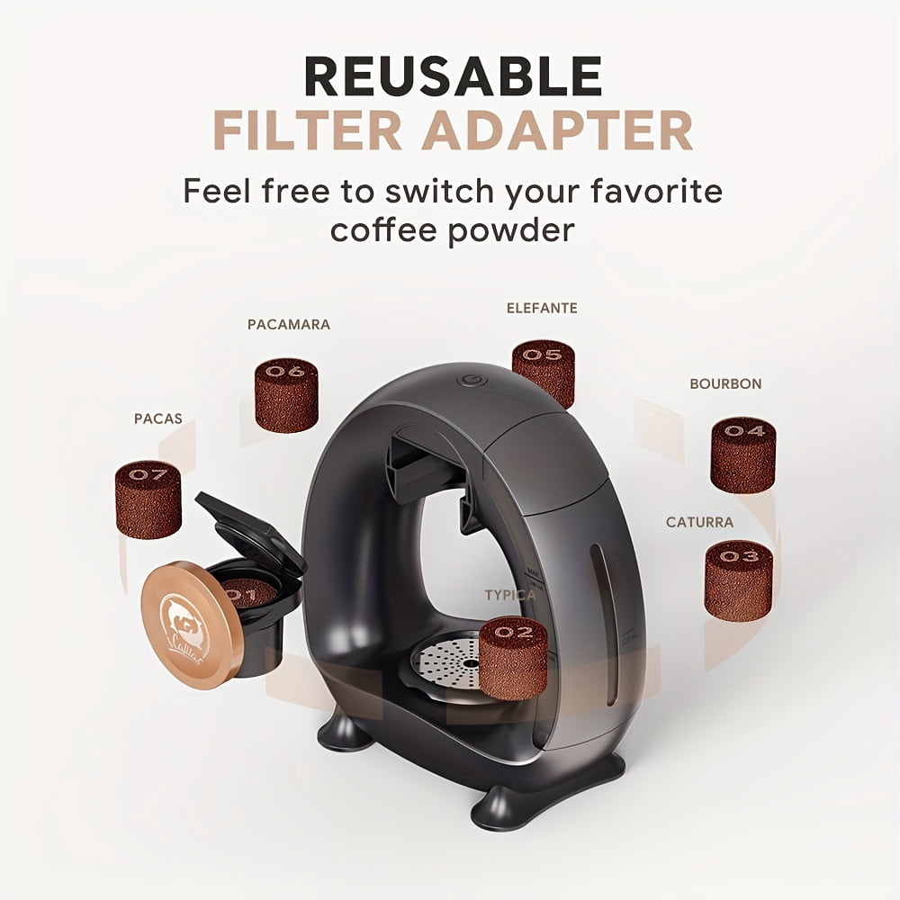 2-in-1 Single Serve Coffee Maker | Compatible With K Cup & Ground Coffee, Espresso Coffee Machine Americano Mini Coffee Machine/Tea Maker | With Coffee Filter/K CUP-Adapter