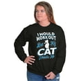 thumbnail image 5 of Crazy Cat Ladies Funny Gym Workout Women Crewneck Sweatshirt Brisco Brands M, 5 of 6