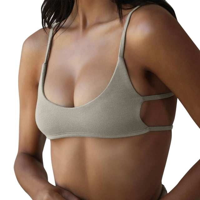 Top corto deportivo para mujer - Bralette sin tirantes de estilo urbano - Elástico en el pecho para entrenamientos de verano