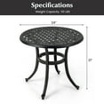 thumbnail image 3 of Gymax Cast Aluminum Patio Table 24''Outdoor Round Side Table Anti-Rust Coffee Bistro Table, 3 of 10