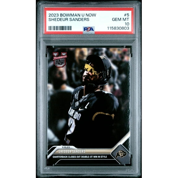 Shedeur Sanders 2023 Bowman U Now Rookie Card #5 PSA 10 Gem Mint